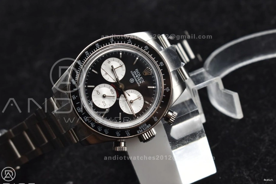 White Daytona A7750 ADGF Dial Best SS Bracelet Black on Edition SS 0311